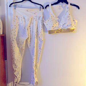 Disney White and Gold Star Print Activewear Set